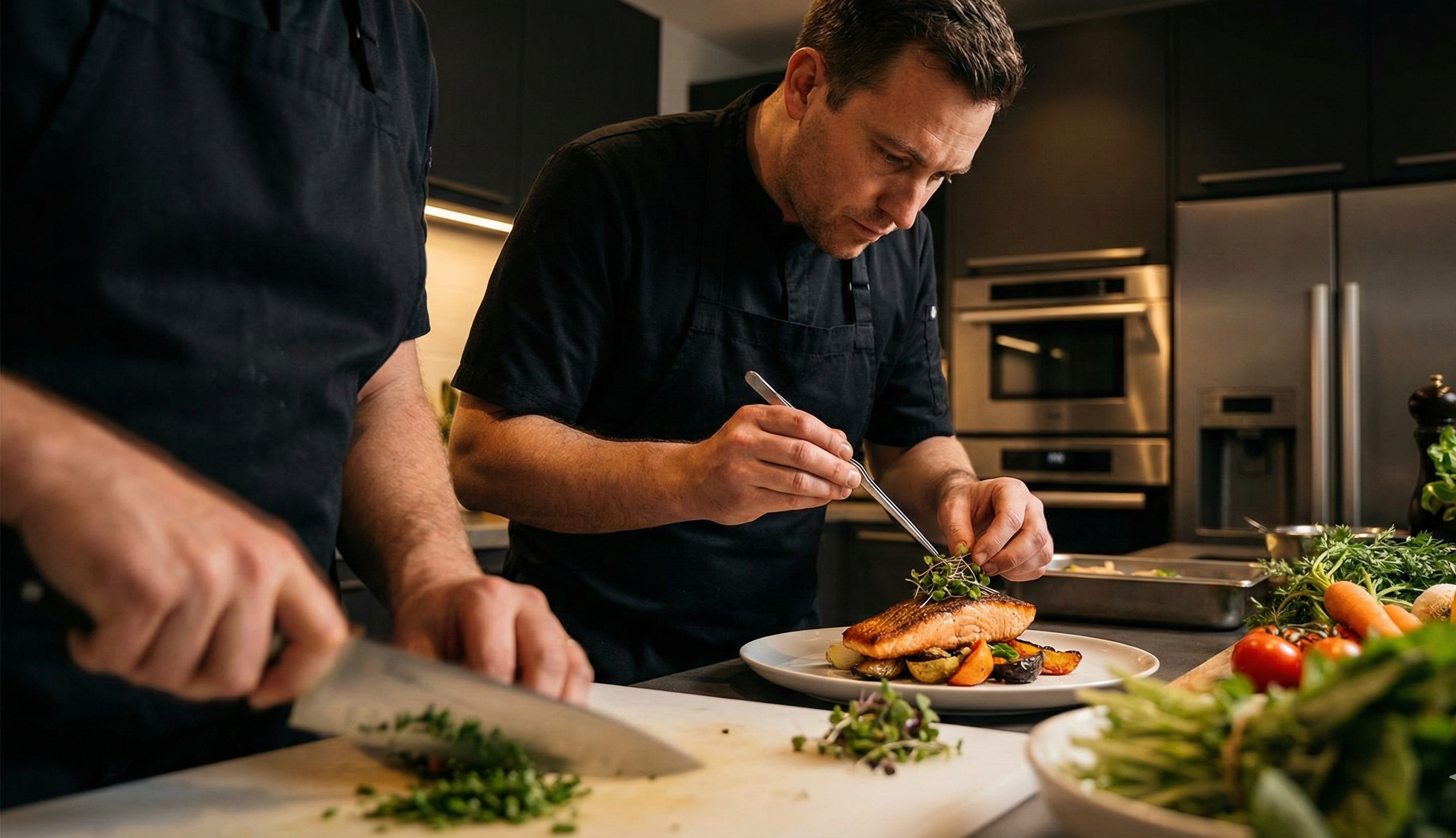 Fresh preparation in kitchen